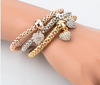 Women Pulseiras Luxury Love Bracelet Fashion Multilayer Bracelet - 3Pcs Gold Filled Charm Bracelets