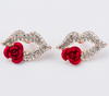 Women & girls Fashion - Austrian Shiny Crystall Rose-mouth Stud Earrings