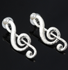 Musical Notation Pearl Stud Earrings - New Women Luxury Silver Plated