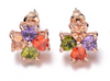Colorful Rose Shape Earrings For Women - True Gold Plating Earrings Luxury CZ Korean Fashion Jewelry
