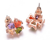 Colorful Rose Shape Earrings For Women - True Gold Plating Earrings Luxury CZ Korean Fashion Jewelry