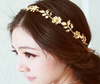 Flower Head Bands Hair Accessories For Women Girl - New Fashion Jewelry Vintage Gold Elastic Romantic Olive Branch Leaves