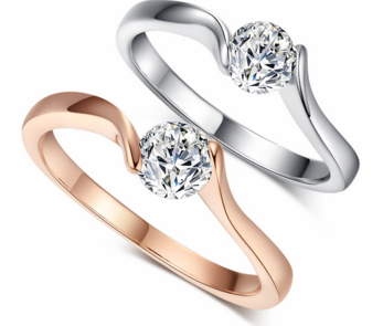 Austrian Crystals Full Sizes - Concise Crystal Ring 18K Rose Gold Plated