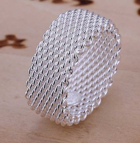 Fashion Jewelry,Mesh Ring - 925 Sterling Silver Ring