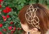 T150 Hair Accessories for Women - Trendy Gold Elastic Hair Rope Weave Headbands