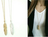 28 inch Length long chain Necklace women - Women Necklaces & Pendants Charm Big Feather Pendant